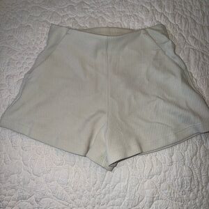 Lululemon Athletica High Waist Cream Shorts
